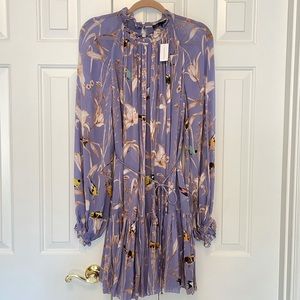 Banana Republic Spring floral lavender mini Dress, New with Tags, small